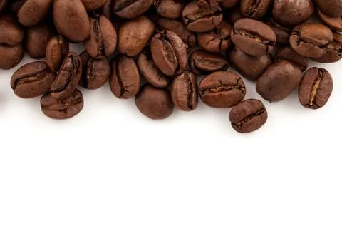 Coffee beans on a white background Stock Photos