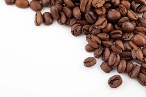 Coffee beans on a white background Stock Photos