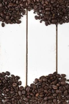 Coffee beans on white background Stock Photos