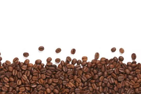 Coffee beans on white background Stockfoto's