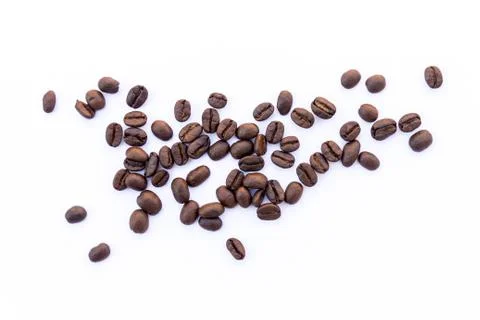 Coffee beans on white background Stock Photos