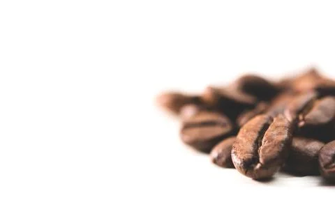 Coffee beans on white background Stock Photos