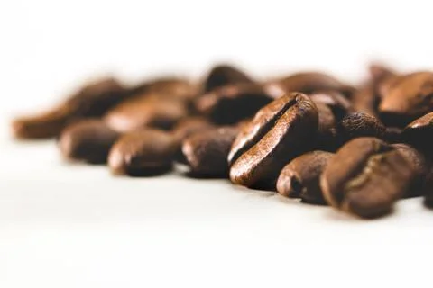Coffee beans on white background Foto stock