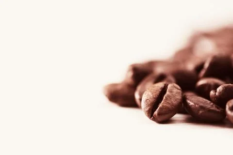 Coffee beans on white background Stock Photos