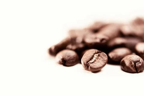 Coffee beans on white background Stock Photos