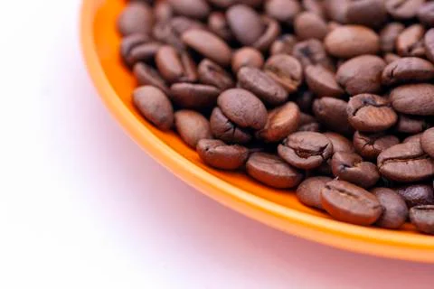 Coffee beans on white background Stock Photos