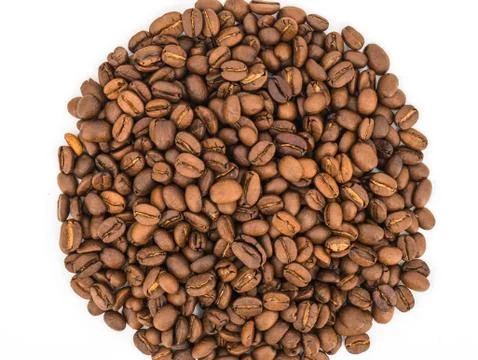 Coffee Beans on White Background Stock Photos