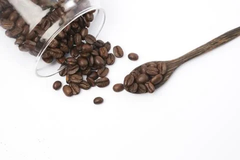 Coffee Beans on white background Stock Photos