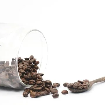 Coffee Beans on white background Stock Photos