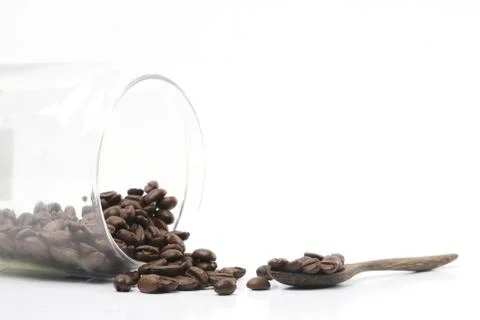 Coffee Beans on white background Stock Photos