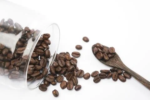 Coffee Beans on white background Stock Photos