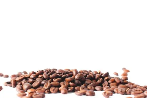Coffee beans on a white background Stock Photos