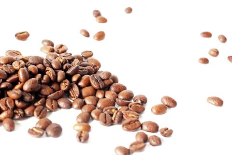 Coffee beans on a white background Stock Photos