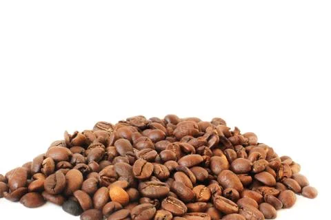 Coffee beans on a white background Foto stock