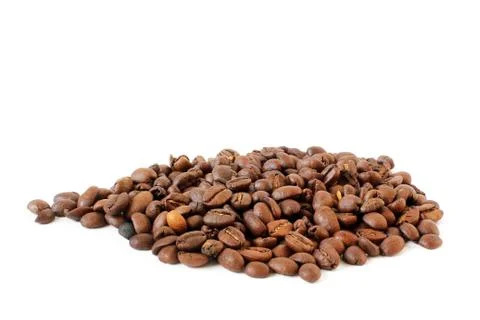 Coffee beans on a white background Stock Photos