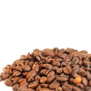 Coffee beans on a white background Stock Photos