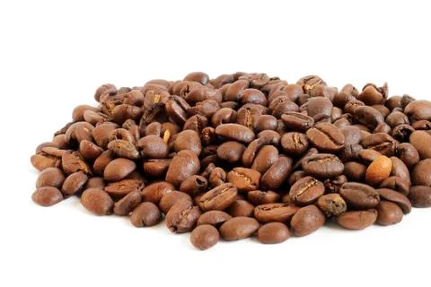 Coffee beans on a white background Stock Photos