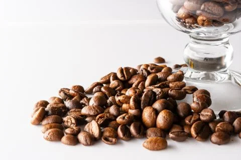 Coffee beans on a white background Stock Photos