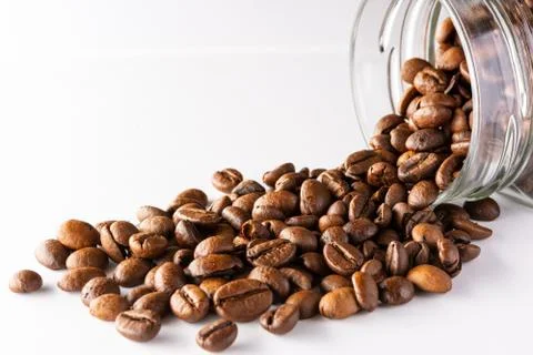 Coffee beans on a white background Foto stock