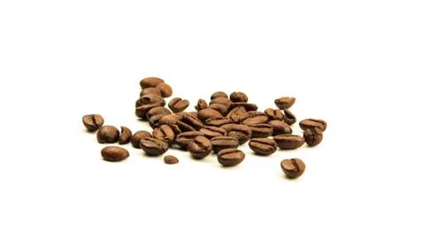 Coffee beans on white background. Stock Photos