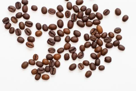 Coffee beans on a white background Stock Photos