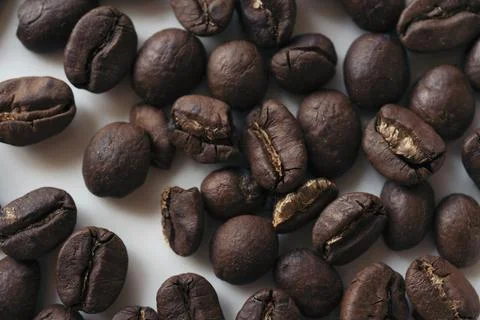 Coffee beans on white background Stock Photos