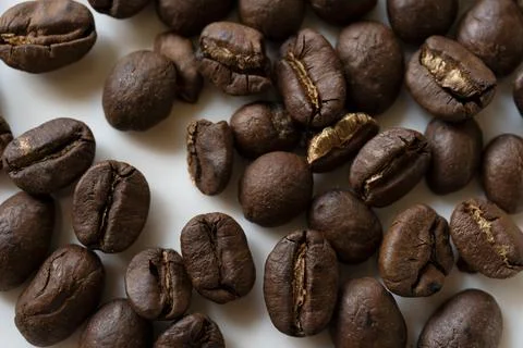 Coffee beans on white background Stock Photos