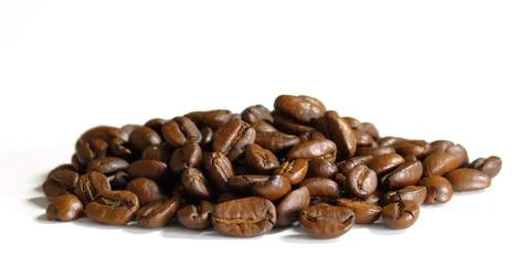 Coffee beans on a white background Stock Photos