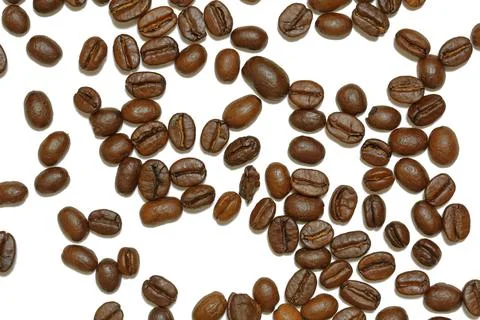 Coffee beans on a white background Stock Photos