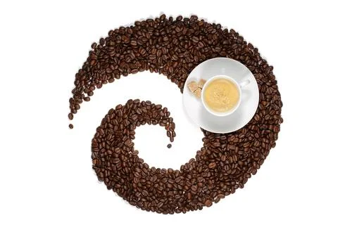 Coffee beans on a white background Stock Photos