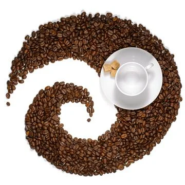 Coffee beans on a white background 스톡 사진