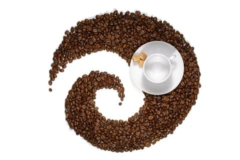 Coffee beans on a white background Stock Photos