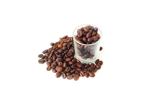 Coffee beans on a white background Stock Photos