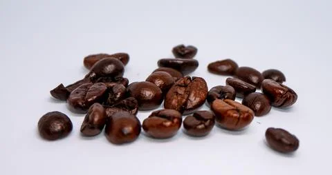 Coffee Beans on a white background Stock Photos