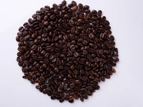 Coffee beans on a white background Stock Photos