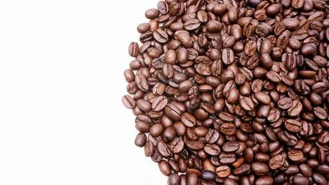Coffee beans on a white background. Stock Photos