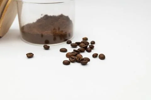 Coffee beans on a white background Foto stock