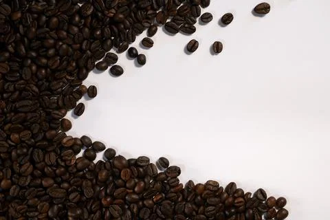 Coffee beans on white background Stock Photos