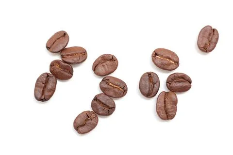 Coffee beans on white background Stockfoto's