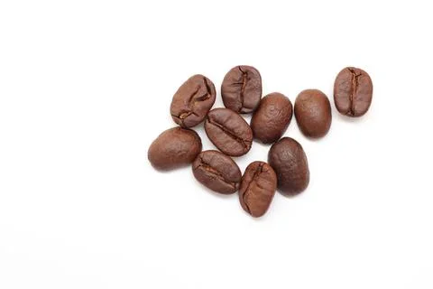 Coffee beans on white background Stockfoto's