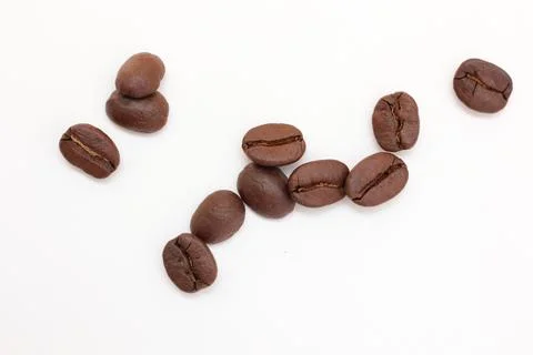 Coffee beans on white background Fotos Stock
