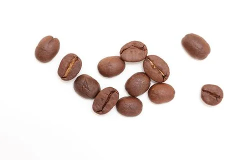 Coffee beans on white background Stockfoto's