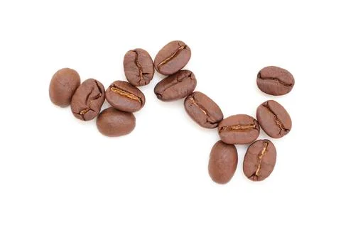 Coffee beans on white background 库存照片