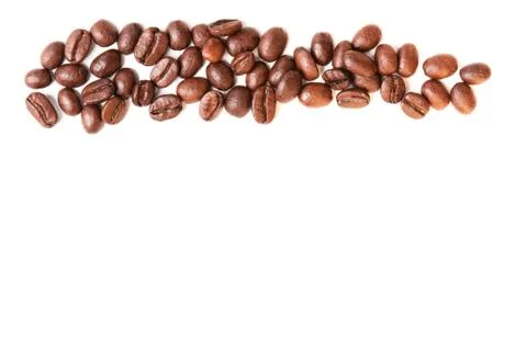 Coffee beans on white background, top view Stock Photos