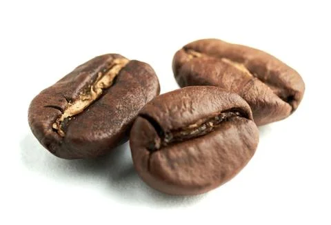 Coffee beans on white isolated background Stock Photos