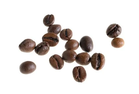 Coffee beans on a white isolated background Stock Photos
