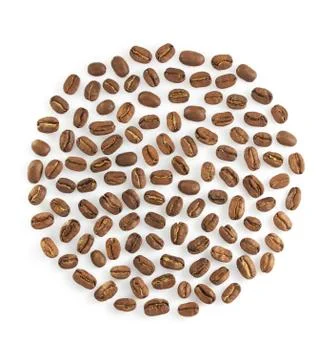 Coffee beans on white Stock Photos