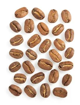 Coffee beans on white Stock Photos