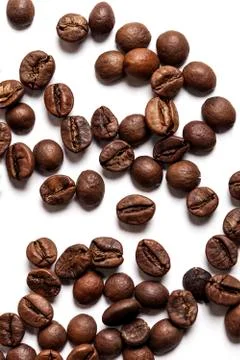 Coffee beans on white Stock Photos