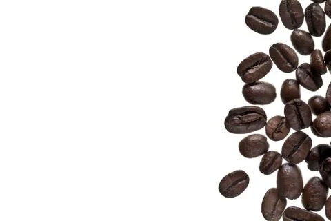 Coffee beans on white Stock Photos